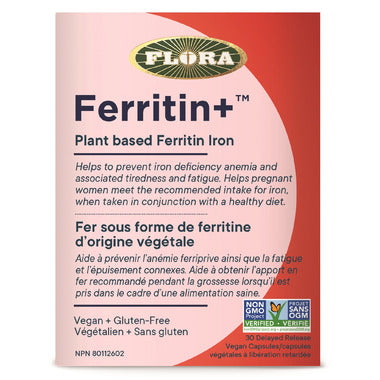 Flora Ferritin+ 30 vegan capsules