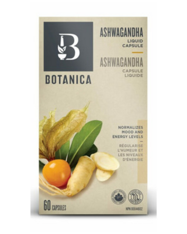 Botanica Ashwagandha Liquid Phytocaps are supplements for anti-stress and energy.  When the body is stressed, the immune and nervous systems can be affected, leaving a person feeling depleted.  Adaptogenic herbs such as Ashwagandha help nourish and restore optimal nervous and immune system health by normalizing mood, energy levels, and overall immune system function. Botanica uses certified organic Ashwagandha root with guaranteed levels of active with anolides.
