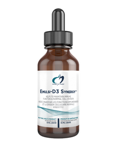 Emulsi-D3 Synergy™ is a concentrated, highly bioavailable liquid vitamin D formulation offering 1,000 IU per 0.5 ml with 125 mcg of vitamin K1 and 25 mcg of vitamin K2. This is a convenient, pleasant-tasting and easily mixed formula.