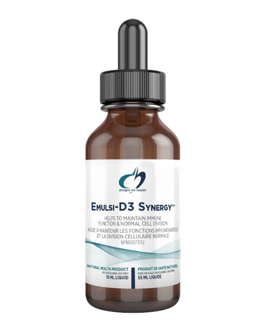 Emulsi-D3 Synergy™ is a concentrated, highly bioavailable liquid vitamin D formulation offering 1,000 IU per 0.5 ml with 125 mcg of vitamin K1 and 25 mcg of vitamin K2. This is a convenient, pleasant-tasting and easily mixed formula.
