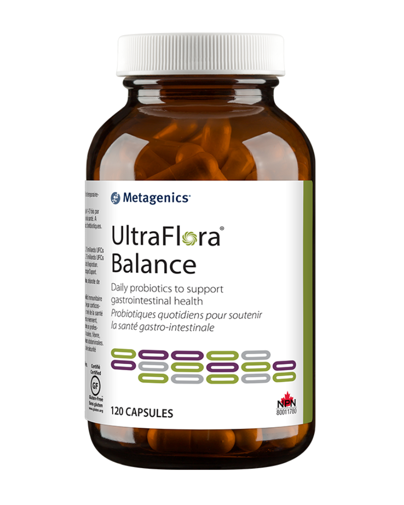 UltraFlora® Balance provides a dairy-free base for a blend of highly viable, pure strains of L. acidophilus NCFM® and B. lactis Bi-07®—“friendly” bacteria that have been shown to support a healthy intestinal environment and immune health. Backed by the Metagenics ID Guarantee for purity, clinical reliability, and predicted safety via scientific identification of strains with established health benefits.*