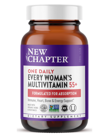 Every Woman's One Daily 55+ Multivitamin offers eight fermented B Vitamins, fermented Vitamins D3, C and E, clinical strength Astaxanthin harvested from organic Algae, and Aloe. This multivitamin is whole-food fermented, Iron-free, and gentle on your stomach.