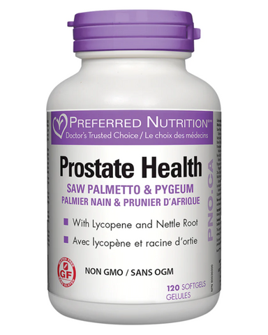 Preferred Nutrition Prostate Health Saw Palmetto & Pygeum contains a unique complex of plant extracts and nutrients used in herbal medicine to help relieve urologic symptoms associated with mild-to-moderate benign prostatic hyperplasia (BPH). It features ingredients like saw palmetto and pygeum to address weak urine flow, incomplete voiding, and frequent urination in men.