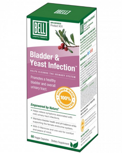 Bell Bladder & Yeast Capsules helps promote a clean and fresh urinary tract. Does not destroy good intestinal bacteria (gut flora/gut microbiota) like antibiotics. Supports your kidneys, bladder, and urethra. Supports the female endocrine system and helps fight yeast infections. Bladder & Yeast Infection combines six natural ingredients: uva-ursi extract, goldenseal extract, d-mannose, buchu extract, pumpkin seed extract and hydrangea extract for optimal urinary tract health. These herbs together play a par