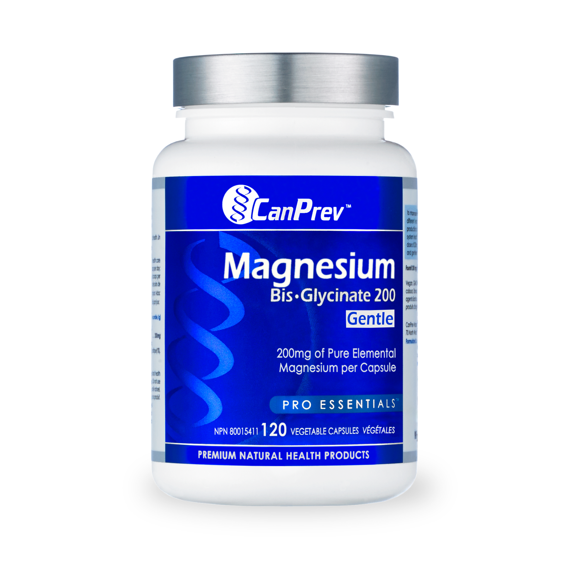 Can Prev Magnesium Bis-Glycinate 200 Gentle - 120 Vegetable Capsules