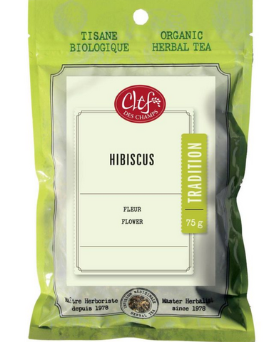Hibiscus Organic Loose Tea Leader of traditional herbalism in Canada, Clef des Champs grows organic herbs and manufactures therapeutic extracts since 1978. Our extracts are made with certified organic fresh herbs, grown in our biodynamic gardens. Accredited by Health Canada, Clef des Champs holds a site license since 2006.