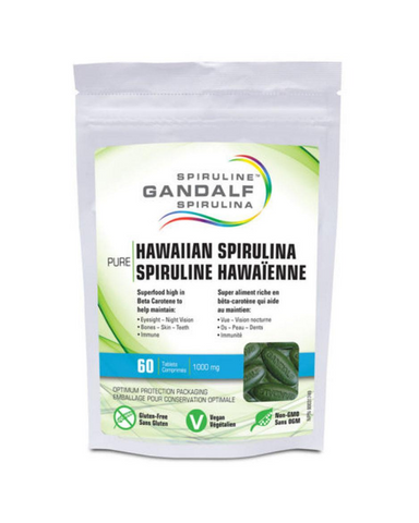 Spirulina, also known as blue green algae, is one of the oldest living organisms on earth. It is over three billion years old and one of nature's most nutritious super-foods. Providing support to almost every organ in your body, adding Gandalf Hawaiian Spirulina to your diet is the smart thing to do! It provides you with an energy boost, supports your immune system and so much more!