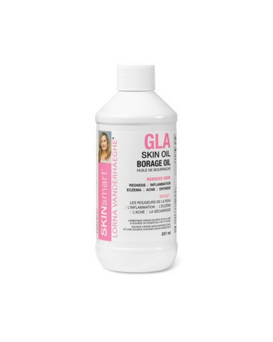 Lorna Vanderhaeghe - GLA Skin Oil Borage Oil 237ml - By supplementing with GLA, we can increase skin moisture and provide relief from symptoms of eczema, psoriasis, rosacea, dermatitis, cradle cap, acne and dry skin.