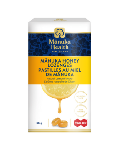 ﻿Manuka Health Manuka Honey Lozenges with Natural Lemon Flavour.