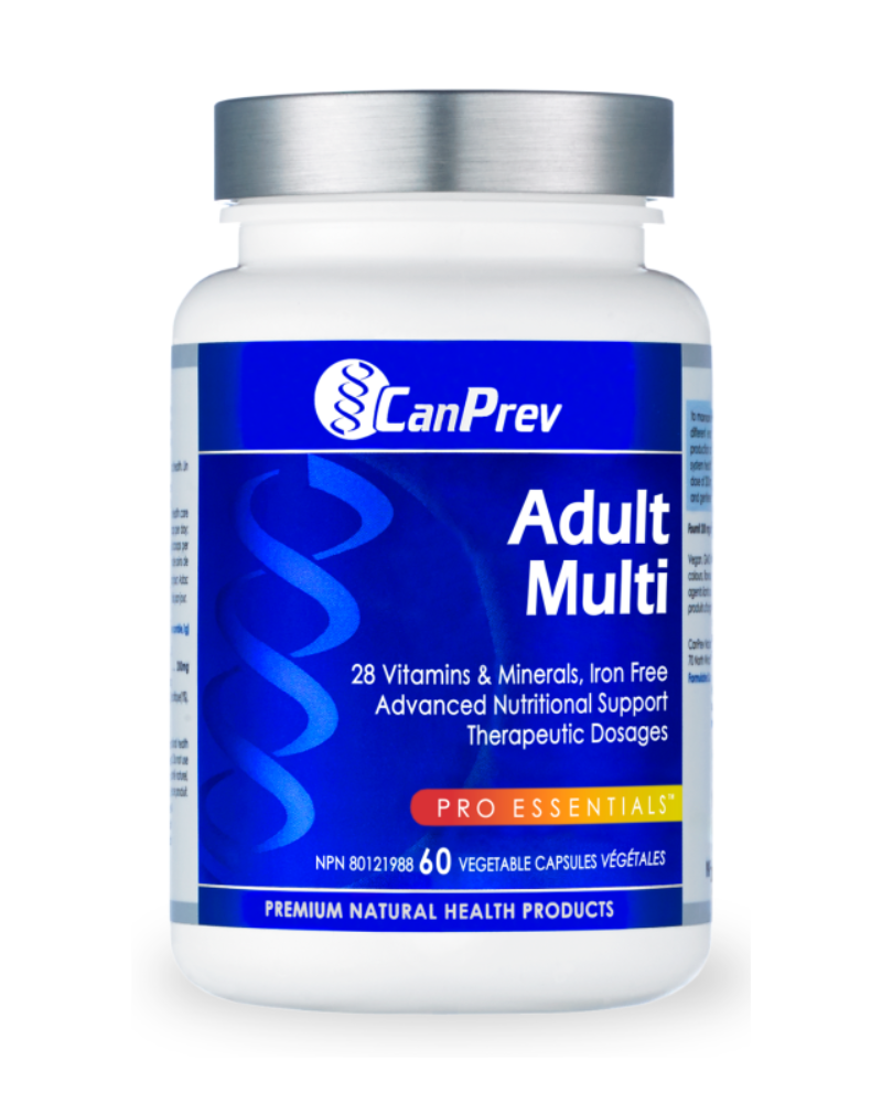 Adult Multi is a comprehensive formula made for both men and women. It provides a full range of vitamins and minerals in therapeutic dosages and bioavailable forms for rapid absorption and utilization. Adult Multi is iron free for those who don’t require iron supplementation.