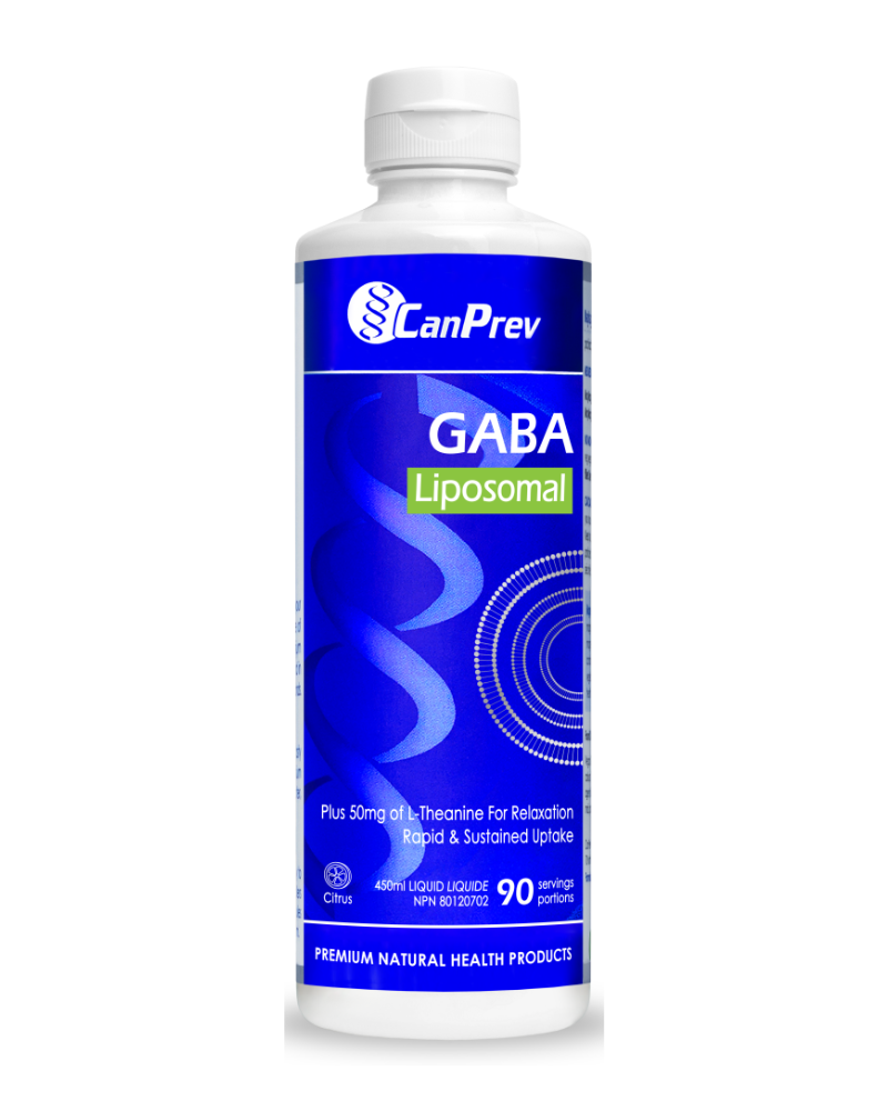 CanPrev’s Liposomal GABA is a combination designed to leave you feeling relaxed and tranquil. GABA helps put the ‘brakes’ on cellular over-activity, while l-theanine induces calming alpha-brain waves and a feeling of focus. Delicious citrus flavour. 