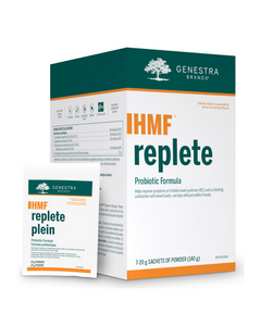 HMF Replete supports healthy intestinal microflora throughout antibiotic use and in adults with IBS. The intestines contain more than 400 bacterial species, and bacterial balance needs to be maintained for healthy intestines.