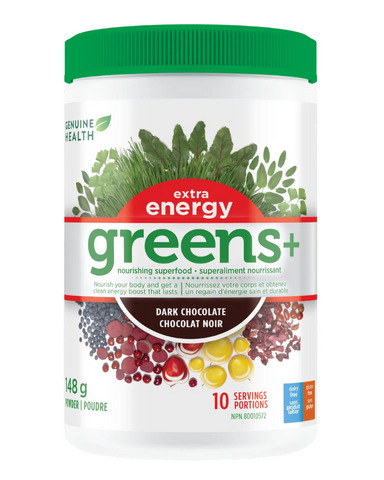 Greens+ Extra Energy has been created to provide you with a clean, natural and steady boost of energy sourced from a synergistic blend of 11 energy-enhancing superfoods, including Japanese green tea extract and organic alfalfa leaf extract. 