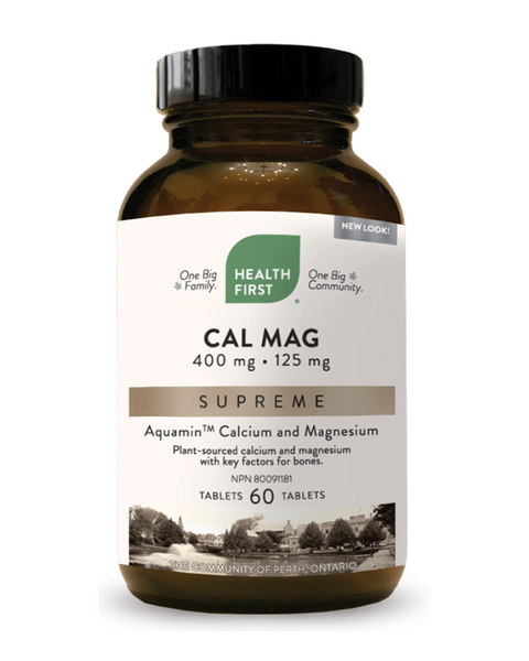 Health First Cal Mag Supreme is formulated with Aquamin™ calcium, a sustainable, red algae source with a unique honeycomb structure that makes it more easily absorbed, with less incidence of gastric upset and constipation than other sources. Aquamin™ has even been shown to be as effective as glucosamine in reducing joint pain and stiffness!