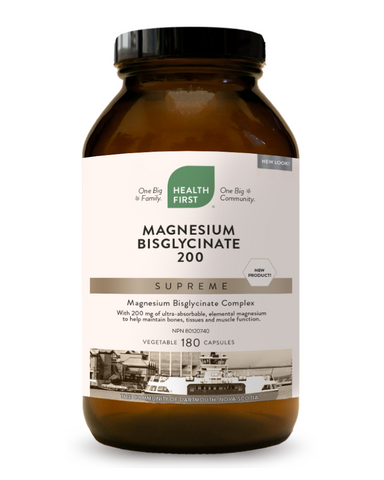 You may have heard of magnesium bisglycinate, which wins first place among the most highly bioavailable forms of magnesium! Health First’s Magnesium Bisglycinate 200 Supreme, like all Health First magnesium supplements, features this bisglycinate form to offer you maximum absorbability.