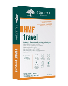 HMF Travel combines five probiotic strains from Lactobacillus, Bifidobacterium and Saccharomyces genera to promote a favourable gut flora and support gastrointestinal health. The intestinal microflora composition can be altered by a variety of factors, including diet, stress, travel and antibiotic use. Specifically, unfamiliar food or liquids, jet-lag and altered body rhythms can all affect the gut flora during travel.