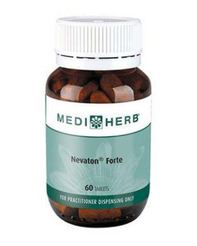 The blend of herbs in Nevaton Forte offers major nervous system support. Saffron, St John’s Wort, Schisandra and Skullcap provide a wide range of phytochemicals including hypericins (naphthodianthrones and pseudohypericin), flavonoids, phenolics, dibenzocyclooctene lignans, carotenoids and other compounds. The St John’s Wort component of this tablet is standardized to contain 375 mcg per tablet of hypericins to ensure optimal strength and quality.