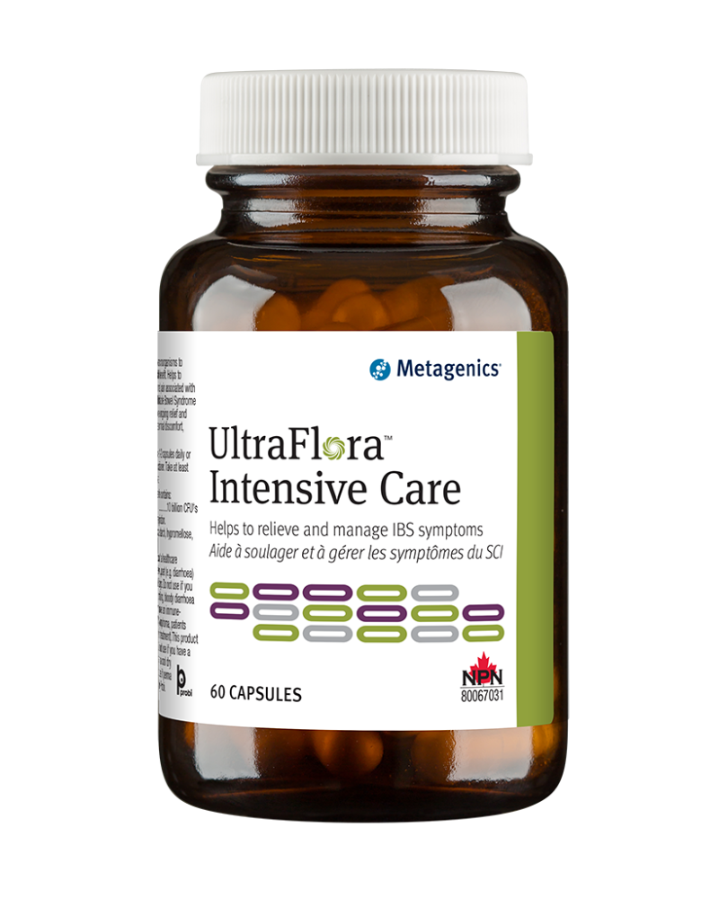 UltraFlora® Intensive Care is an extensively researched strain of “friendly” bacteria, LP299V®, designed to help relieve occasional irritation and bowel discomfort, promote the integrity of the gastrointestinal barrier, and support immune health.*