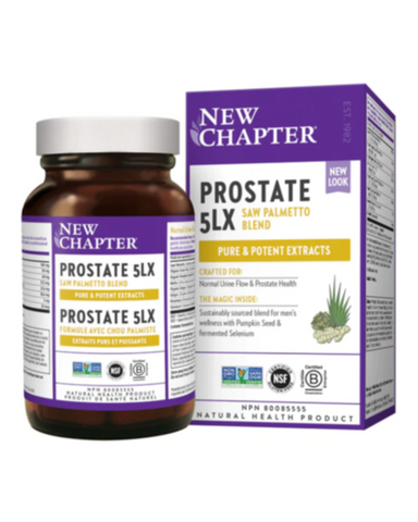 New Chapter Supercritical Prostate 5LX helps to relieve the urologic symptoms associated with benign prostatic hyperplasia.
