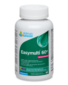 Easymulti 60+ is more than just a multivitamin. It is a comprehensive formula that supports heart, joints, skin & eye health, blood glucose levels, immune function and energy production with potent antioxidants, curcumin, iron, iodine and healthy oils.