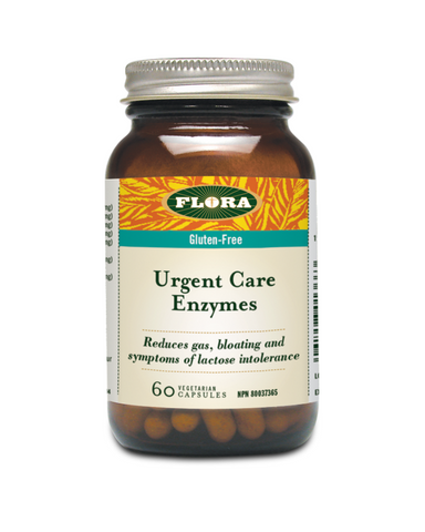 Flora’s Urgent Care Enzyme, the most powerful enzyme blend Flora offers, is formulated for persistent digestive problems? it can help reduce flatulence following a meal rich in fermentable carbohydrates (including legumes, beans, and more) and prevent symptoms of lactose intolerance (such as gas, bloating, cramping, and diarrhea).