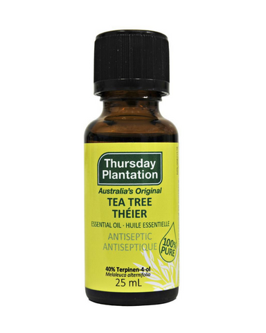 This 100% pure, 100% natural oil is a powerful antiseptic which inhibits a broad spectrum of bacteria and fungi and cleanses and protects skin abrasions. Tea Tree Oil is well tolerated by healthy skin tissue, and does not inhibit normal cell growth.