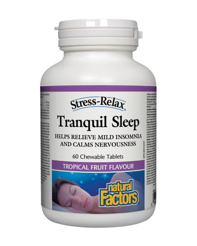 Stress-Relax Tranquil Sleep helps you fall asleep quickly, sleep soundly through the night, and wake up feeling refreshed, without the potentially serious mental and physical side effects caused by pharmaceutical “sleeping pills.” Containing Suntheanine L-Theanine, melatonin, and 5-HTP, this natural alternative is completely safe, highly effective, and non-habit forming.