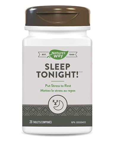 Nature's Way Sleep Tonight is a unique combination of herbal ingredients that helps reduce the symptoms of stress such as fatigue, sleeplessness, irritability and inability to concentrate. It helps reduce cortisol and C-reactive protein levels, the biomarkers of physical stress. Nature's Way Sleep Tonight is Vegetarian.