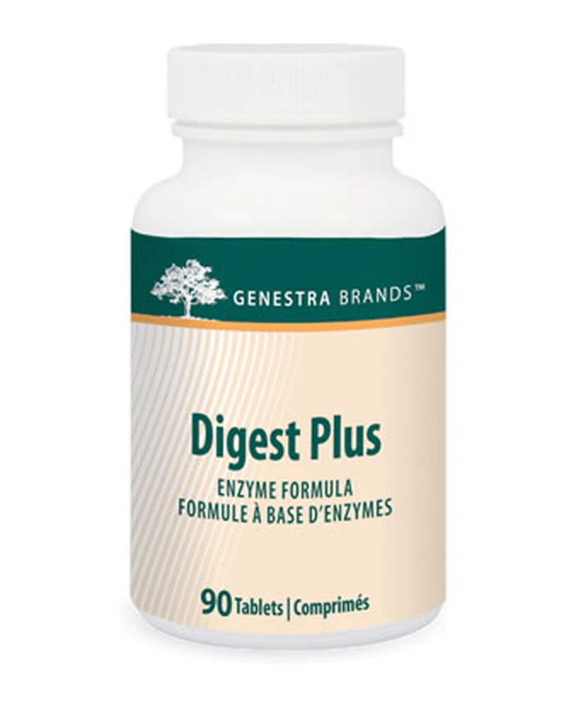 Digest Plus is a complete digestive formula containing natural enzymes and betaine hydrochloride to help decrease bloating after high caloric, high fat meals. Betaine hydrochloride (betaine HCl) is commonly used to supplement gastric acid levels, especially in individuals with hypochloridia.