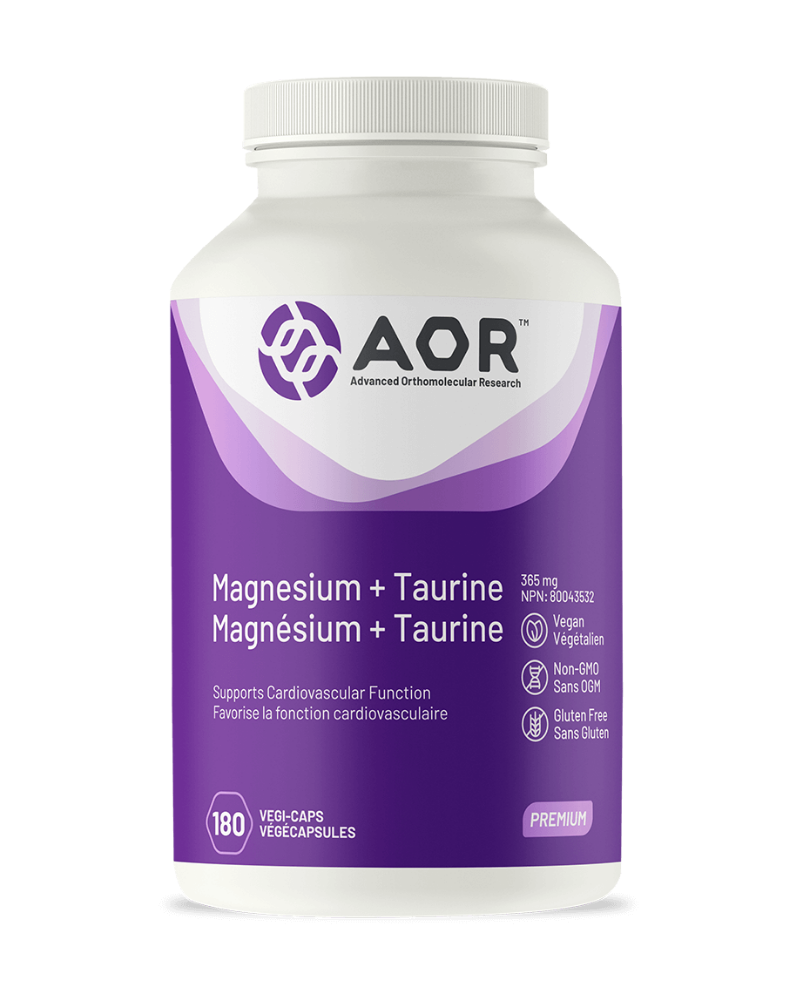 Magnesium Taurine is an advanced formula for improving overall cardiovascular health.  Taurine and magnesium have both been shown to improve cardiac health, improve insulin sensitivity, and inhibit neuromuscular excitability. They both share similar actions including anti-arrhythmic, antihypertensive and cardio-protective effects. Both magnesium and taurine appear to balance calcium levels in the heart, thus influencing contractility and protecting the heart against potential difficulties caused by an overl