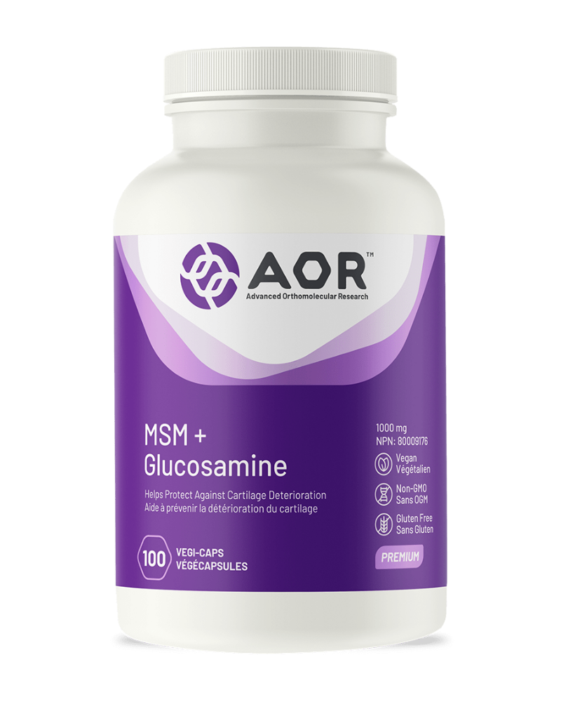 MSM’s ability to reduce knee pain and improve physical function in osteoarthritis is due to its anti-inflammatory and connective tissue supporting activities. Glucosamine helps the body to create cushioning fluids and tissues around joints. It also repairs damaged arthritic joints, reduces pain, and builds synovial fluids.