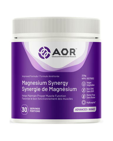 Magnesium Synergy is specially formulated to promote optimal absorption of magnesium into the cell, where it is needed the most, without negative side effects at therapeutic doses. This formulation helps in energy metabolism and tissue and connective tissue formation and provides electrolytes for the maintenance of good health while providing support for healthy glucose metabolism and the maintenance of healthy skin and immune function.