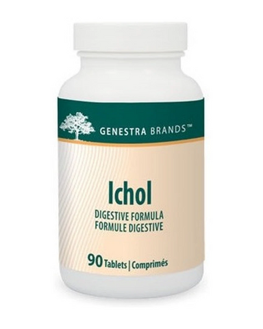 Genestra Ichol is a digestive formula that combines choline, inositol, L-methionine and herbs. It is formulated with beet, dandelion, green tea and celandine.