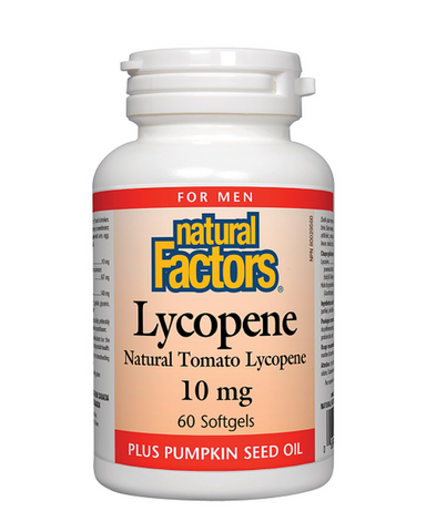 Lycopene is a carotenoid that gives tomatoes and other fruits and vegetables their red colour. It is an important antioxidant that protects against free radical damage, and has a special affinity for the prostate gland. Blended together with pumpkin seed oil, each softgel offers special support for men’s health.