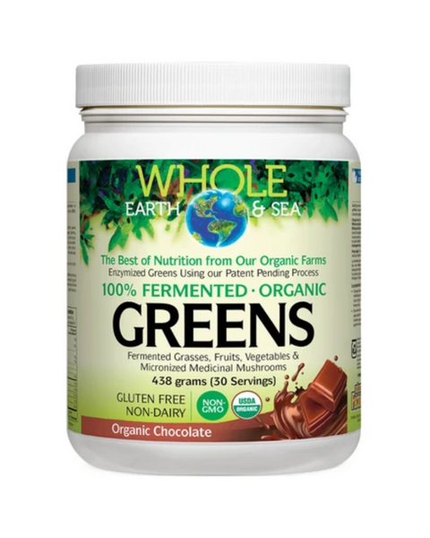 Whole Earth & Sea Fermented Organic Greens is a 100% fermented, plant-based superfood formula featuring 6 g of the cleanest possible plant-based vegan protein per serving. This unique food supplement harnesses the power of natural fermentation to deliver a broad spectrum of highly bioavailable nutrients and protein in a single, convenient serving.