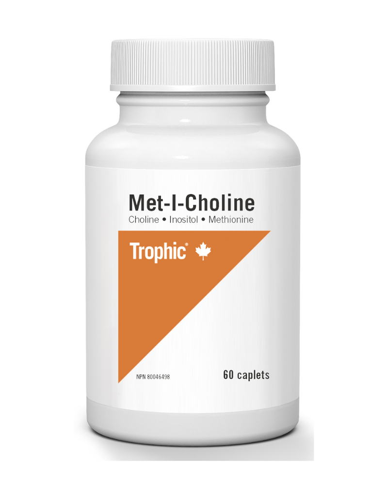 Trophic Met-I-Choline (Formerly: Tri-lipotropic) Choline, Inositol, Methionine is formulated to assist in lowering serum cholesterol levels and promote liver health. Choline promotes a healthy liver by enabling it to metabolize fatty deposits.