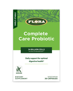 Flora’s Complete Care Probiotic is a full-spectrum blend of six strains of “good” bacteria, professionally formulated to provide balance to the entire intestinal tract. 