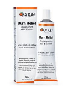 We’ve all done it – touched the side of the oven with our arm while removing those delicious cookies, fallen asleep in the sun, singed our fingertips with a match or stepped into a bath that was too hot. The pain from minor burns, scalds or sunburns can cause heat, redness, throbbing, burning or stinging. Orange Naturals Burn Relief homeopathic cream aims to soothe and relieve the results of our errors in judgement and bring relief to the discomfort of these minor injuries to our delicate skin.