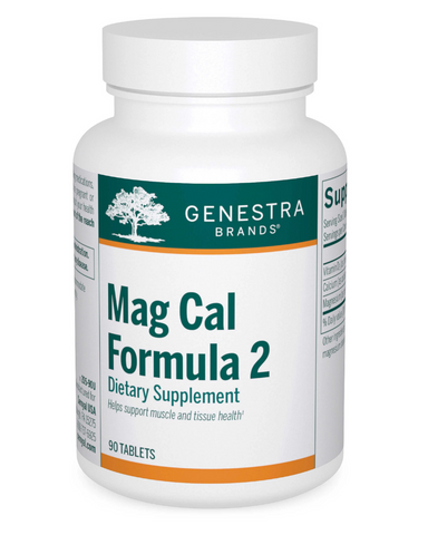 Genestra Mag Cal Formula 2 is a Calcium-Magnesium supplement that helps in the development and maintenance of bones and teeth.  Calcium intake, when combined with sufficient vitamin D, a healthy diet and regualr exercise, may reduce the risk of developing osteoporosis.