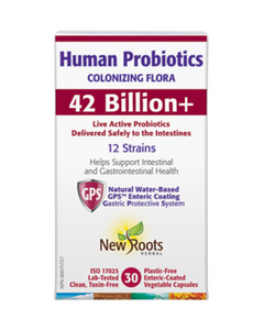 Human Probiotics is formulated with 12 human-sourced probiotic strains, potency-validated with 42 billion colony-forming units (CFUs) per enteric-coated capsule. Isolated from healthy individuals, these therapeutic strains are proven to colonize within the entire gastrointestinal tract
