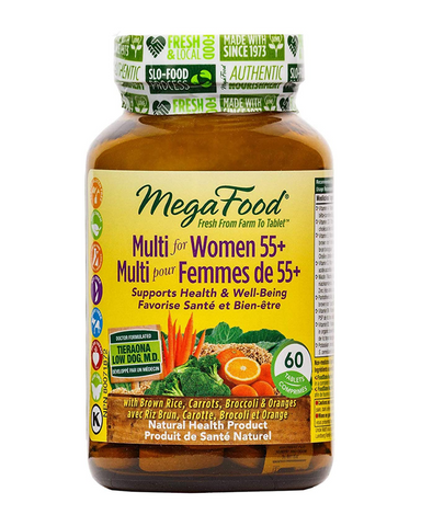 MegaFood® Multi for Women 55+ is formulated by award-winning integrative medical physician, Tieraona Low Dog, M.D., specifically for women over the age of 55 who seek optimal health and wellbeing. Our tablets can be taken any time throughout the day, and are crafted with a blend of vitamins, minerals and green tea leaf extract that support a woman’s unique physiological needs. 