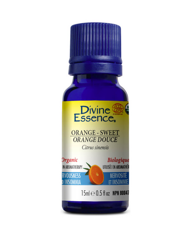 Sweet orange essential oil is used in aromatherapy for its sedative properties in relieving symptoms associated with mild anxiety, nervousness and insomnia.