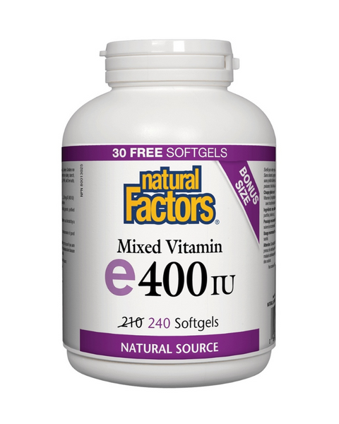 Natural Factors Mixed Vitamin E offers naturally sourced vitamin E (d-alpha-tocopherol) with mixed tocopherols beta, delta, and gamma for greater benefits. Vitamin E is a powerful antioxidant that offers protection from free radicals and helps in the maintenance of good health