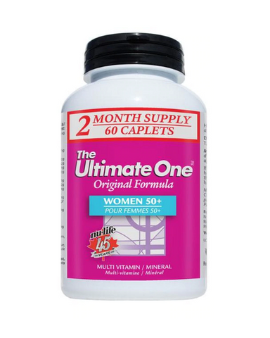 Nu-Life Ultimate One for Women over 50 provides a complete combination of vitamins and minerals in a super absorbable form. Ultimate One 50+ for women is enhanced with optimal levels of calcium and magnesium for skeletal health, plus antioxidants to protect immunity and help slow aging and digestive enzymes for complete assimilation. 