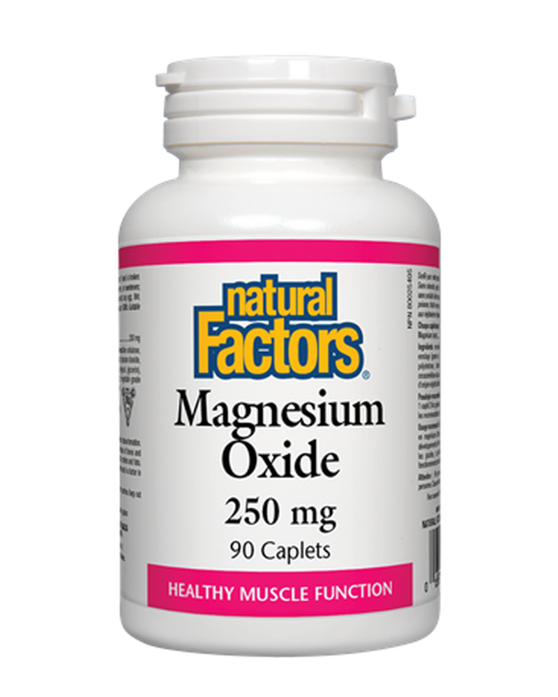 Natural Factors Magnesium Oxide is a factor in the maintenance of good health. Important for the prevention of magnesium deficiency, this supplement helps the body metabolize carbohydrates, proteins and fats, and helps in the development and maintenance of healthy bones and teeth.