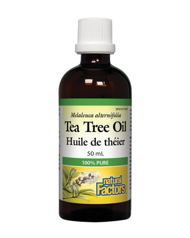 Tea tree oil is amongst the best natural antimicrobial and antiseptic agents available, ideal for relieving minor skin ailments and abrasions. Natural Factors Tea Tree Oil contains high levels of terpinen-4-ol, the main bactericidal compound. It is 100% pure, and is safely and gently obtained through steam distillation.