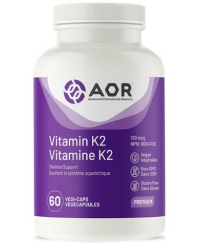 Vitamin K2 from AOR™ now provides MK-4 and MK-7, two natural forms of Vitamin K2 that help maintain bone health.