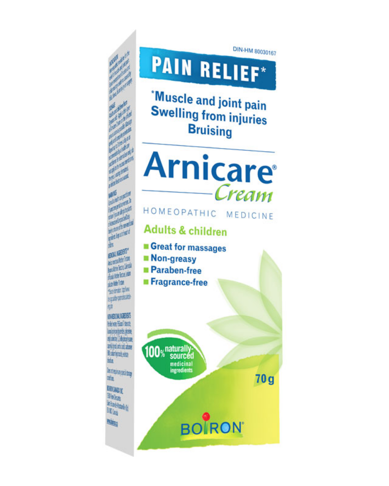 Homeopathic medicine for the relief of muscle and joint pain. Eases resorption of bruises and inflammatory edema caused by falls, blows, blunt injury or surgery.