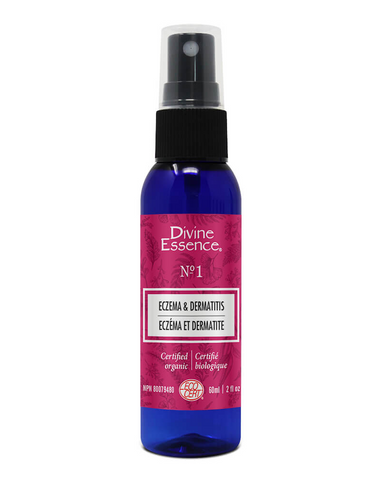 Divine Essence Eczema & Dermatitis Spray Relieves itching due to dry skin caused by eczema or dermatitis with this synergy of Carrot beauty oil and essential oils of Italian Helichrysum, Petitgrain - Bitter Orange and Aspic Lavender. Specially designed for atopic, dry and sensitive skin.  Used in aromatherapy for the symptomatic relief of eczema and dermatitis.