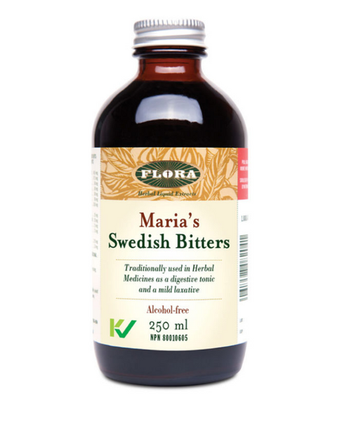 The modern diet is often lacking in one of its four cornerstones – bitter foods. Bitterness plays an important role in digestion, stimulating bile production, breaking down fats, lessening feelings of fullness or gas, and promoting regularity. If you struggle with digestive issues, we’ve got news: this bitter truth can be easy to swallow (and can improve your digestive health). Maria’s Swedish Bitters, developed by Austrian herbalist Maria Treben, is a natural tonic that blends traditional herbs that have b